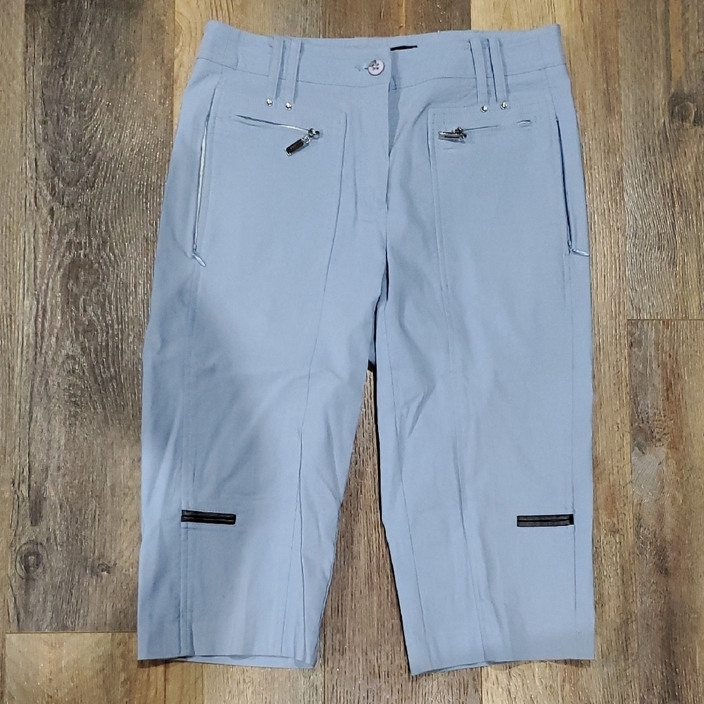 Jamie Sadock Blue and Black Bermuda Shorts Tailored Design